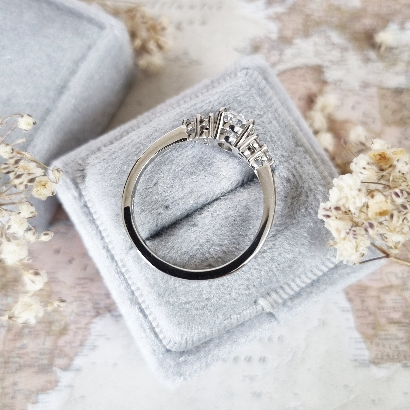 1.20 CT-3.20 CT Oval Cut Cluster Lab Grown Diamond Engagement Ring