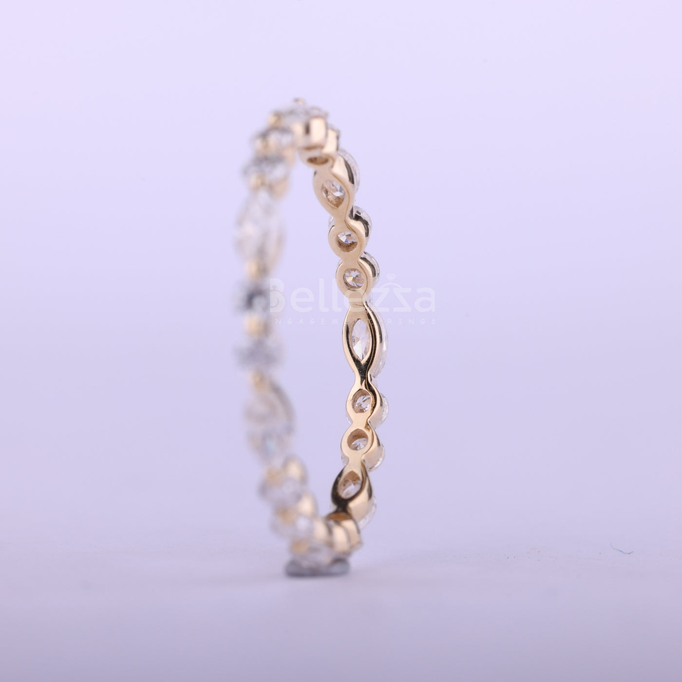 Round & Marquise Cut Full Eternity Moissanite Wedding Band