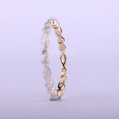 Round & Marquise Cut Full Eternity Moissanite Wedding Band