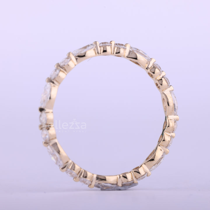 Round & Marquise Cut Full Eternity Moissanite Wedding Band