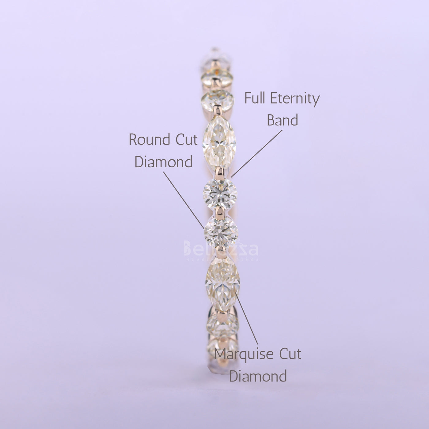 Round & Marquise Cut Full Eternity Moissanite Wedding Band