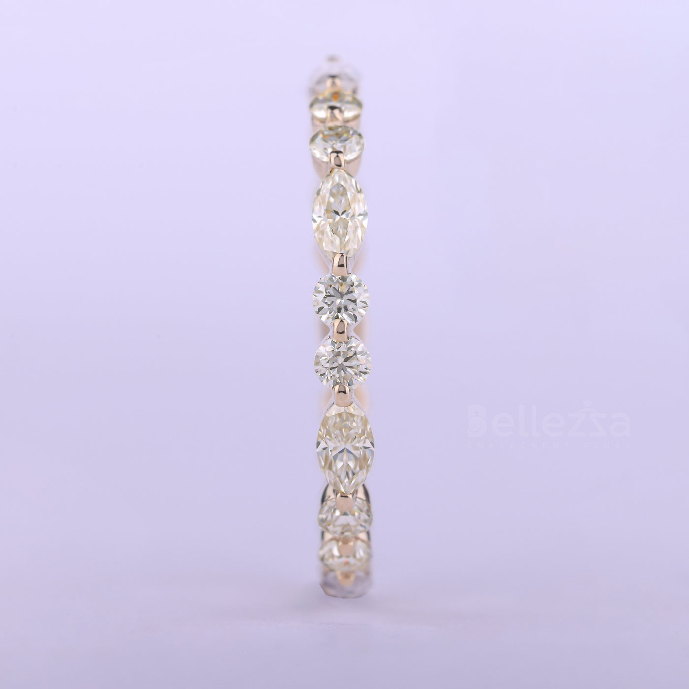 Round & Marquise Cut Full Eternity Moissanite Wedding Band