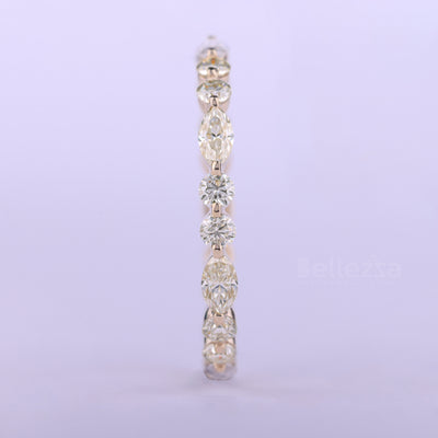 Round & Marquise Cut Full Eternity Moissanite Wedding Band