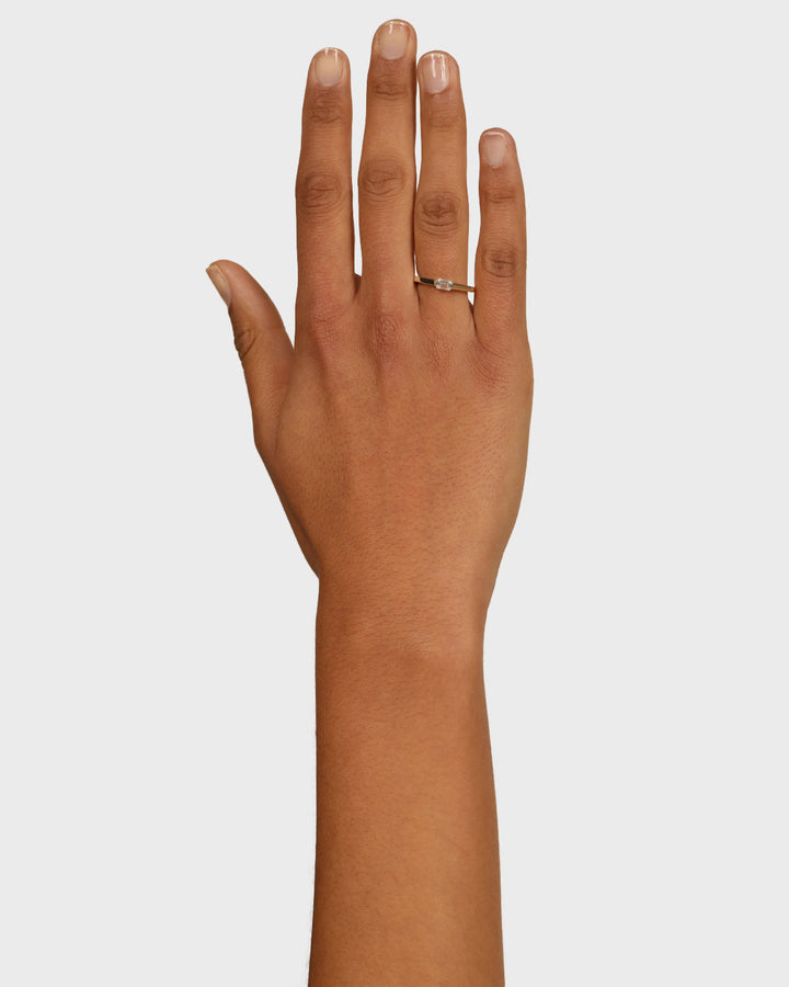 0.40 TCW Emerald  Lab Grown Diamond Minimalist Ring