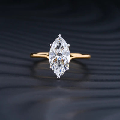 3.0 CT Marquise Cut Moissanite Solitaire Engagement Ring