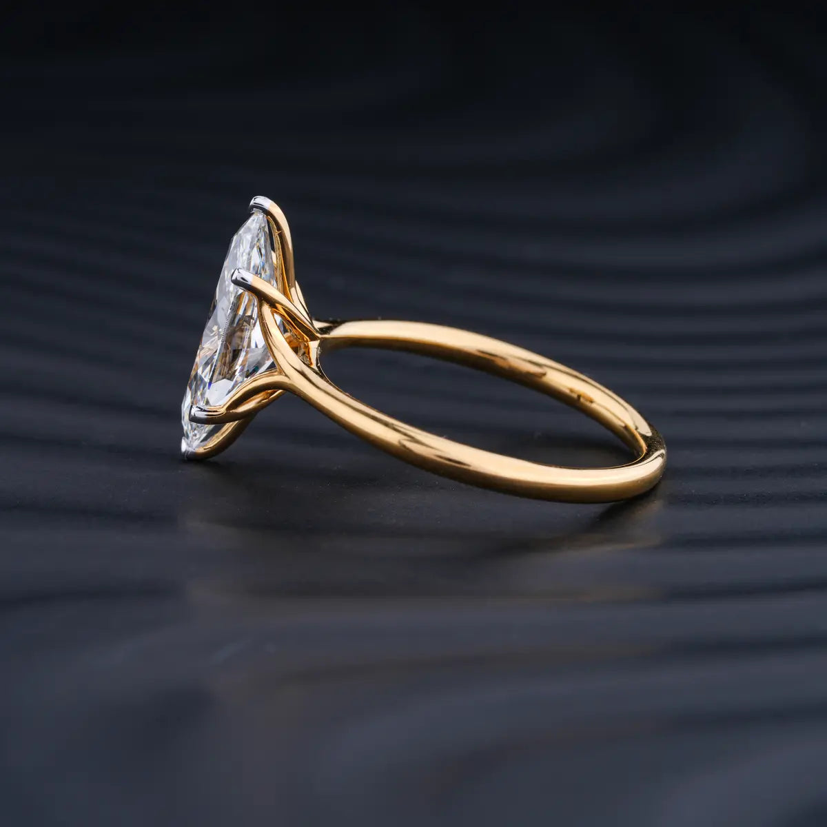 3.0 CT Marquise Cut Moissanite Solitaire Engagement Ring