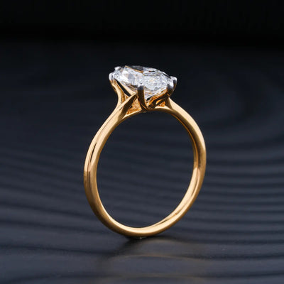 3.0 CT Marquise Cut Moissanite Solitaire Engagement Ring