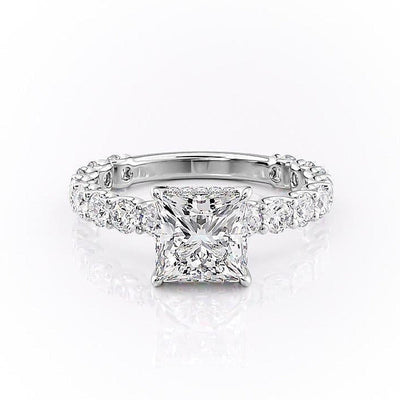princess-cut-solitaire-pave-setting-moissanite-engagement-ring