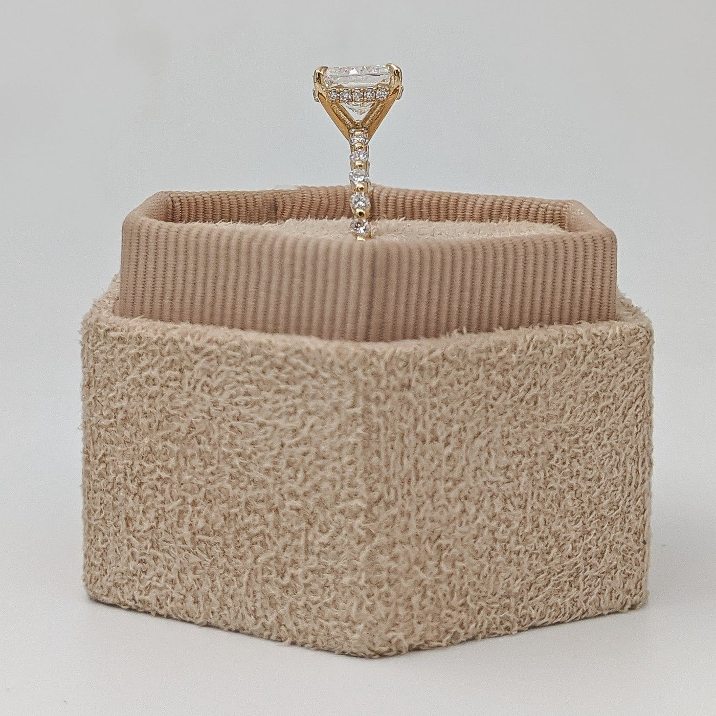 1.0-3.0 CT Cushion Diamond Engagement Ring With Pave Setting