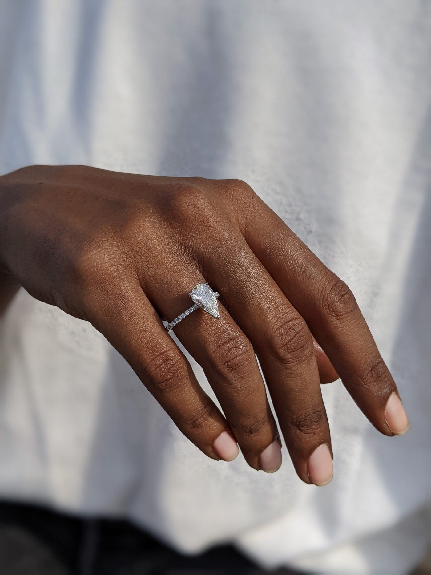 1.70 - 3.50 CT Pear Diamond Pave Style Engagement Ring