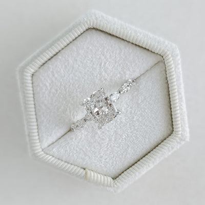 1.0 - 3.0 CT Cushion Diamond Pave Engagement Ring