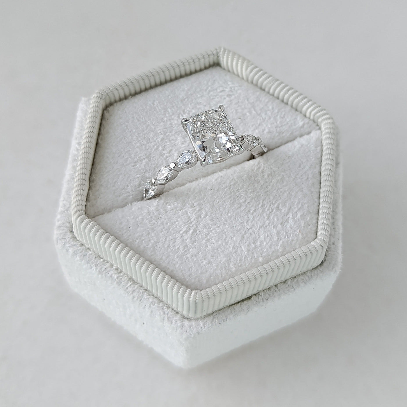 1.0 - 3.0 CT Cushion Diamond Pave Engagement Ring