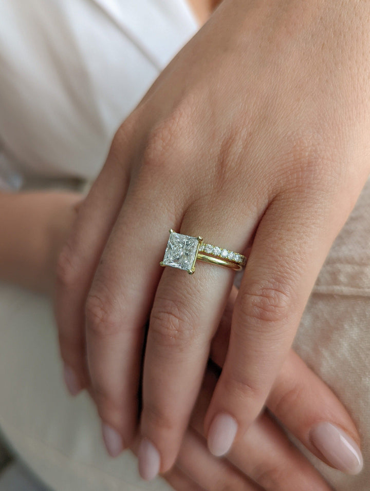 1.50 - 3.50 CT Princess Diamond Solitaire Engagement Ring