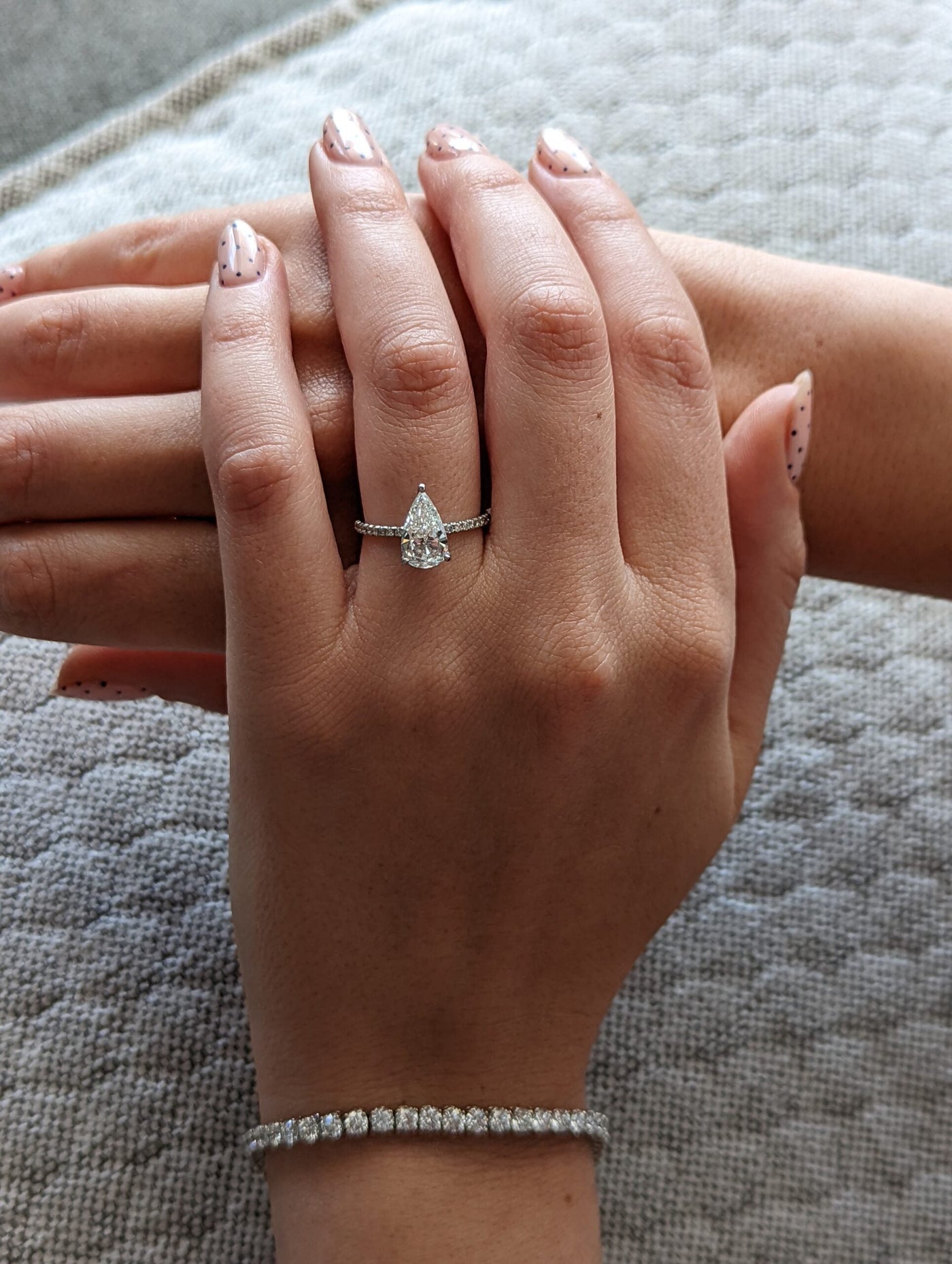 1.70 - 3.50 CT Pear Diamond Pave Style Engagement Ring