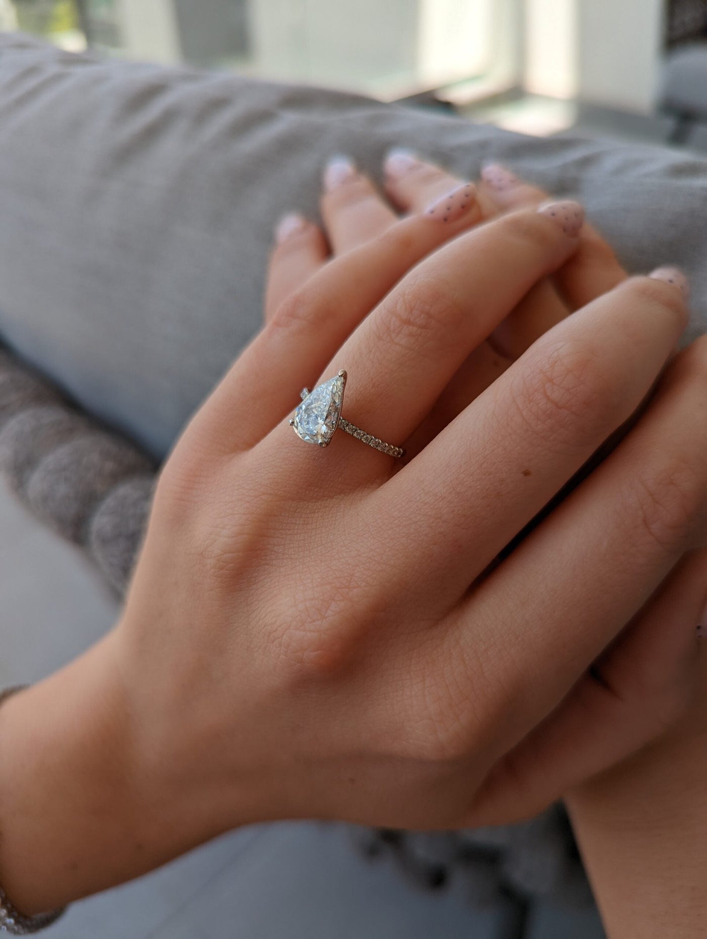 1.70 - 3.50 CT Pear Diamond Pave Style Engagement Ring