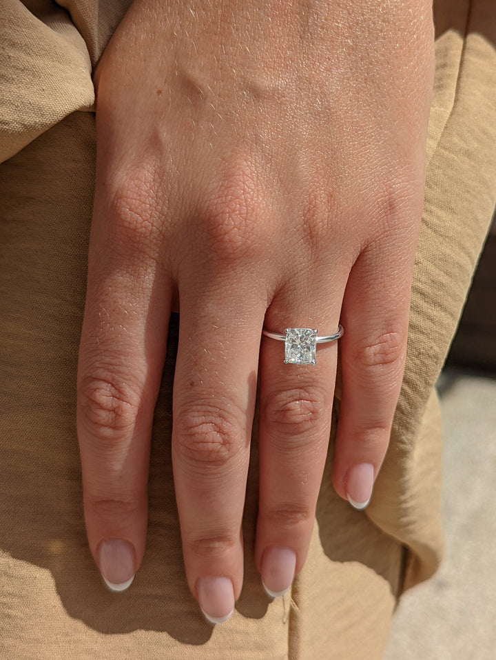 1.81 - 3.0 CT Cushion Diamond Solitaire Engagement Ring