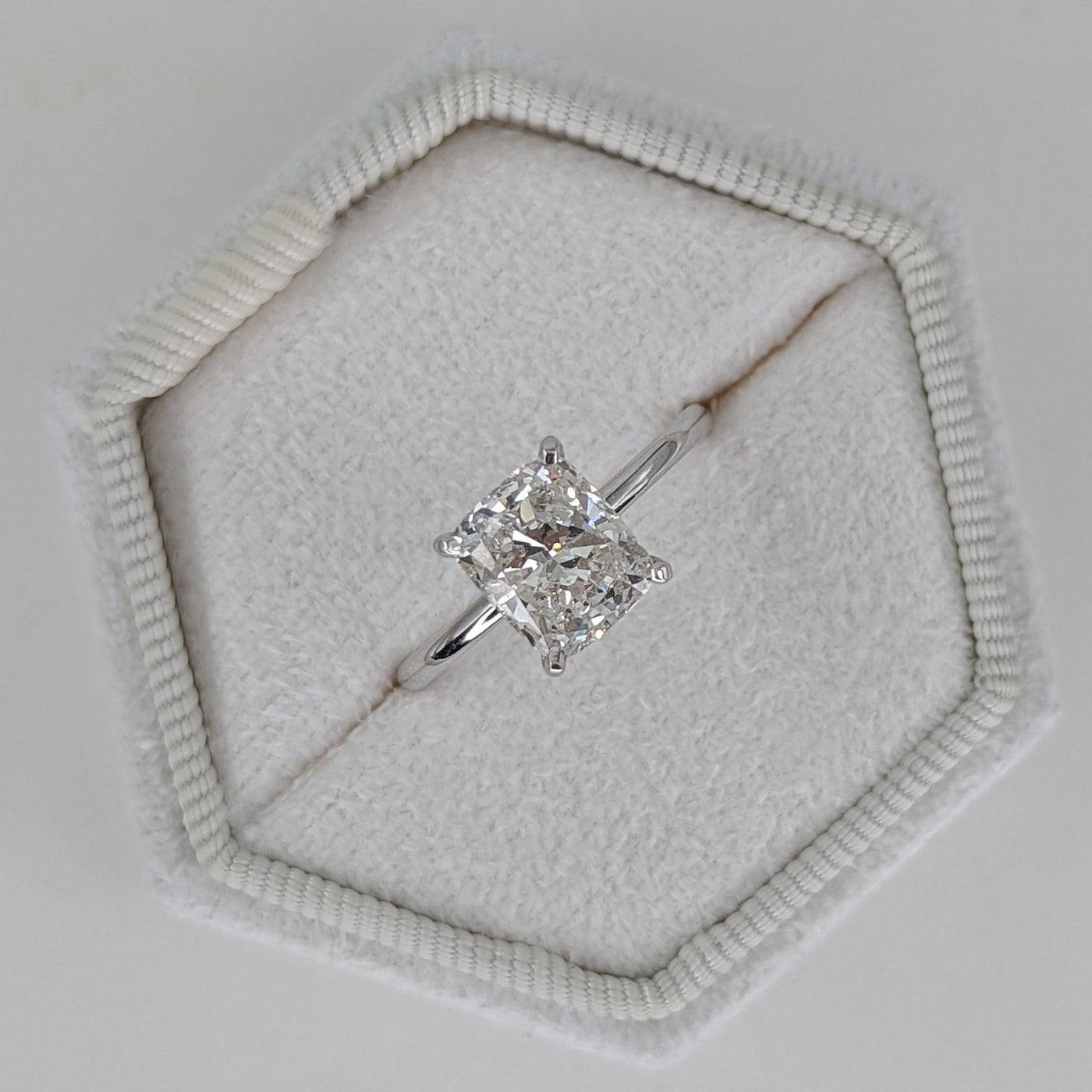 1.81 - 3.0 CT Cushion Diamond Solitaire Engagement Ring