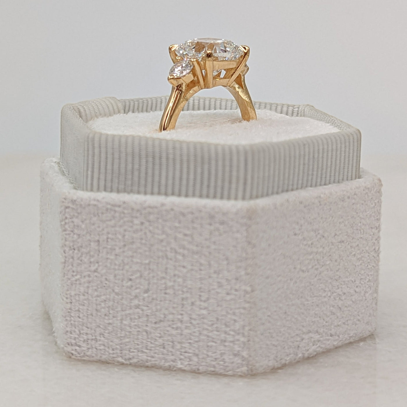 1.50-3.55 CT Cushion Diamond 3 Stones Engagement Ring