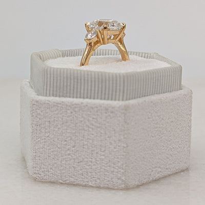 1.50-3.55 CT Cushion Diamond 3 Stones Engagement Ring