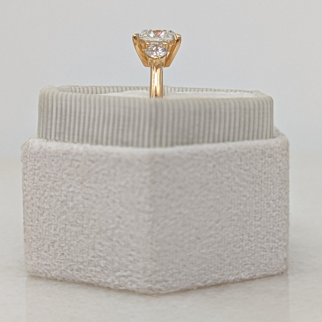 1.50-3.55 CT Cushion Diamond 3 Stones Engagement Ring