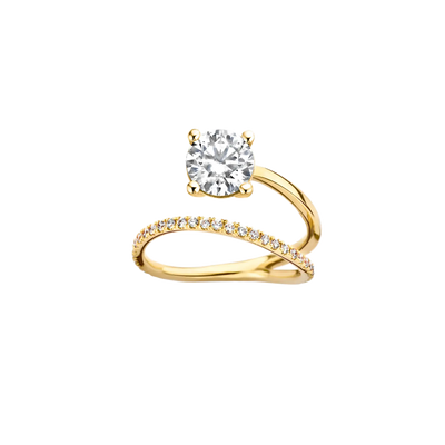1.25CT Round Diamond Unique Pave Moissanite Engagement Ring