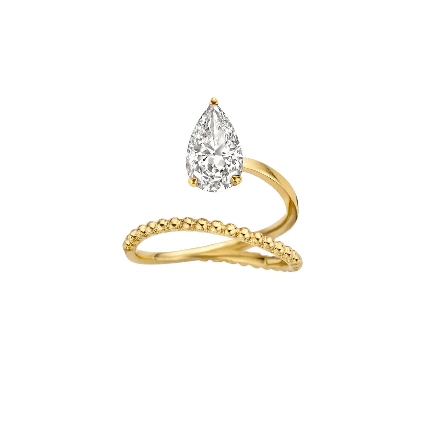 1.50CT Pear Diamond Unique Moissanite Engagement Ring