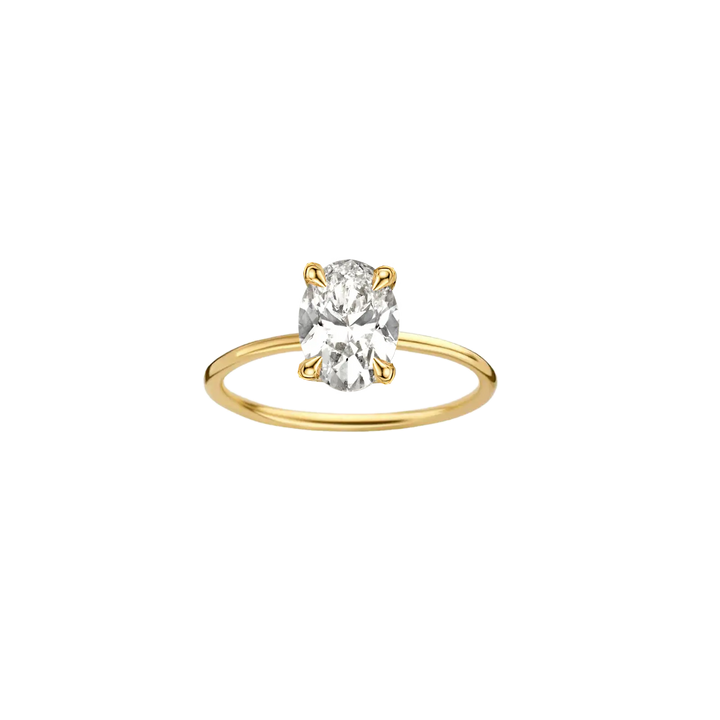 2.0CT Oval Cut Solitaire Moissanite Engagement Ring