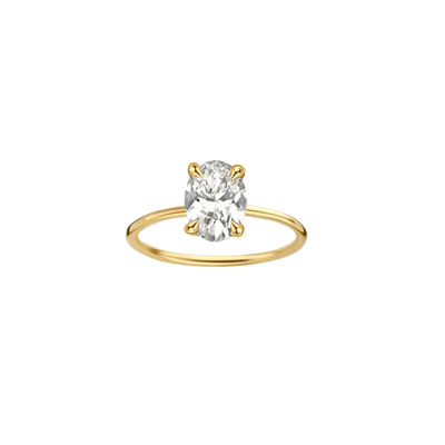 2.0CT Oval Cut Solitaire Moissanite Engagement Ring