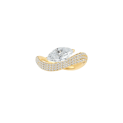 1.20CT Marquise Cut Cluster Diamond Moissanite Engagement Ring