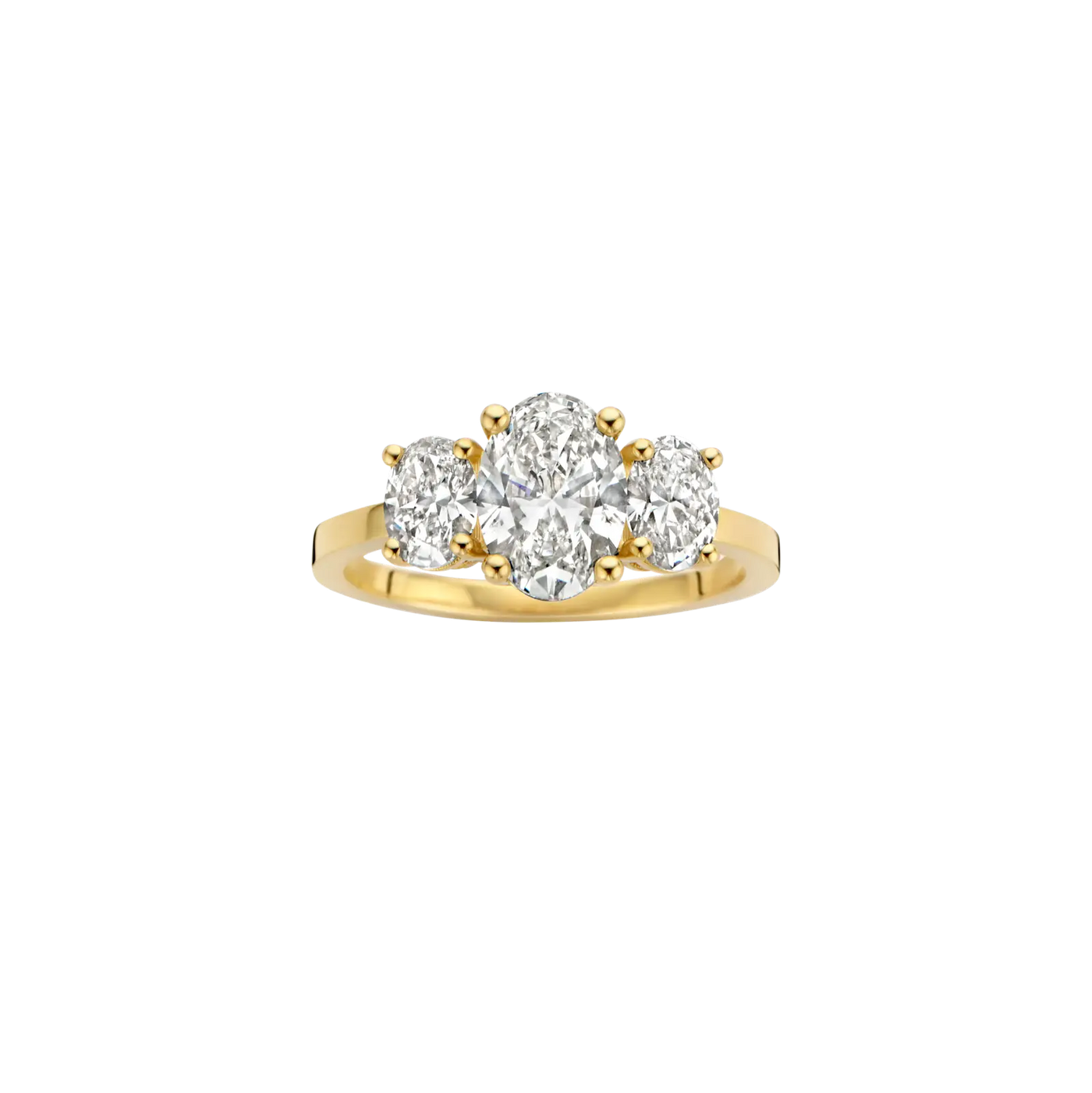 1.50CT Oval Cut Three Stone Moissanite Engagement Ring