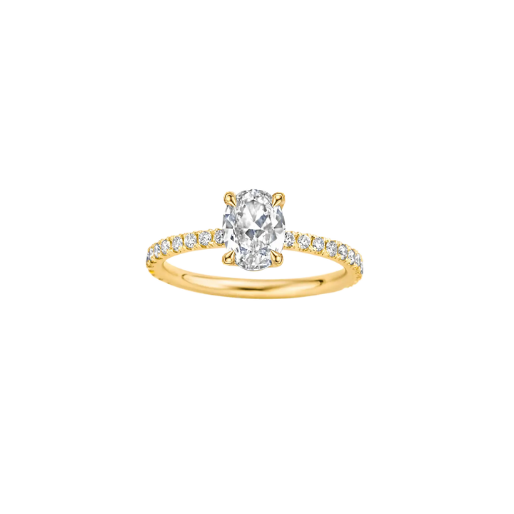 1.20CT Oval Cut Pave Set Moissanite Engagement Ring