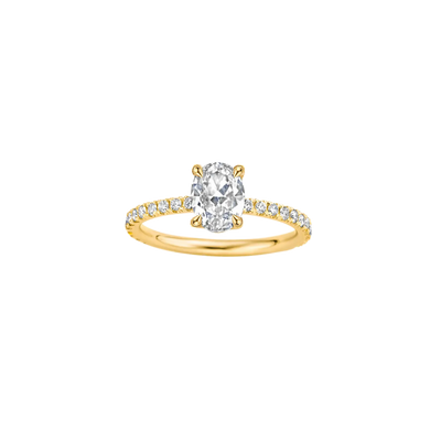 1.20CT Oval Cut Pave Set Moissanite Engagement Ring