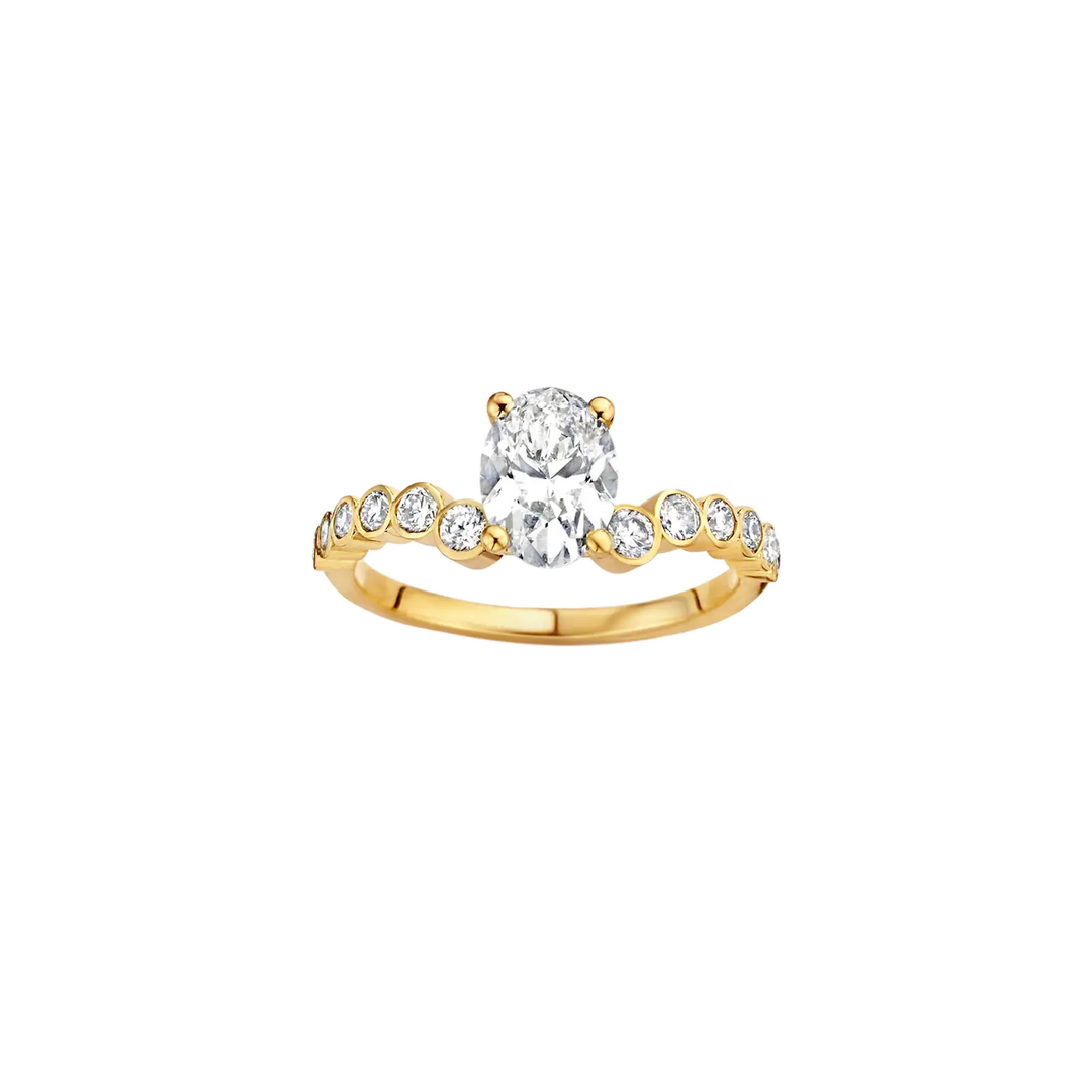1.20CT Oval Cut Diamond Unique Cluster Engagement Ring