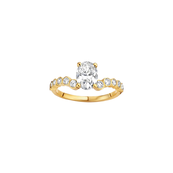 1.20CT Oval Cut Diamond Unique Cluster Engagement Ring