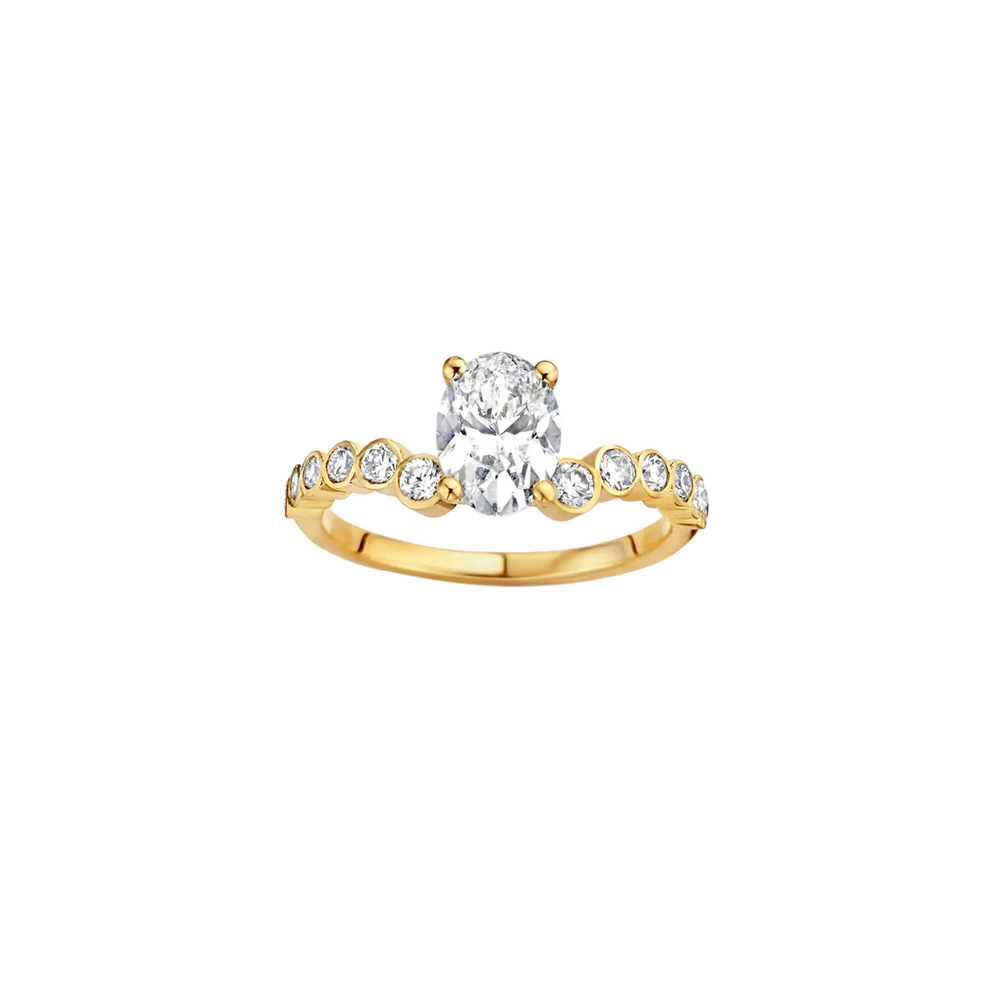 1.20CT Oval Cut Diamond Unique Cluster Engagement Ring