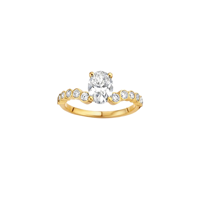 1.20CT Oval Cut Diamond Unique Cluster Engagement Ring