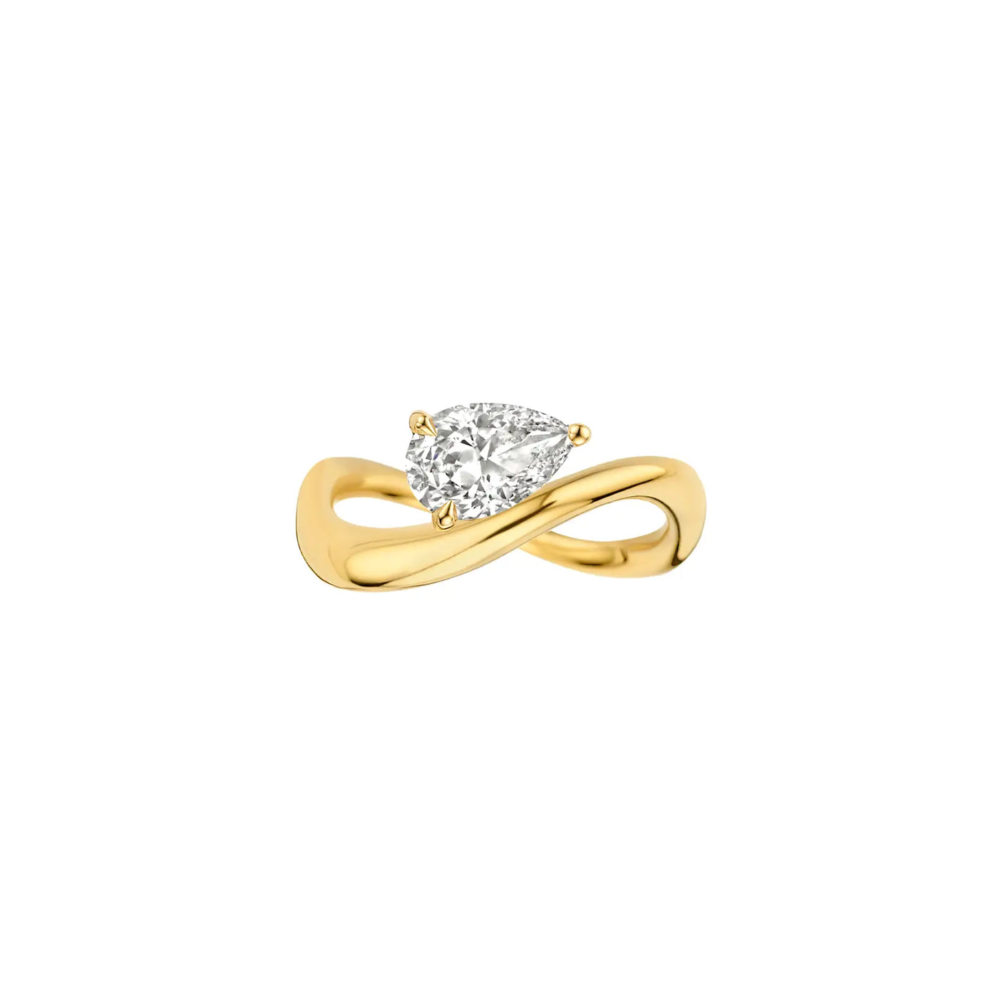 2.0CT East West Pear Cut Unique Moissanite Engagement Ring