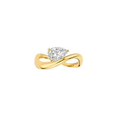 2.0CT East West Pear Cut Unique Moissanite Engagement Ring