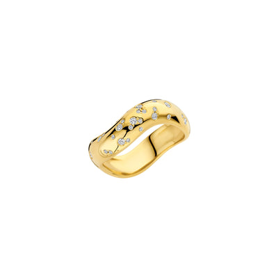 0.25 TCW Round Cut Cluster Diamond Unique Statement Ring