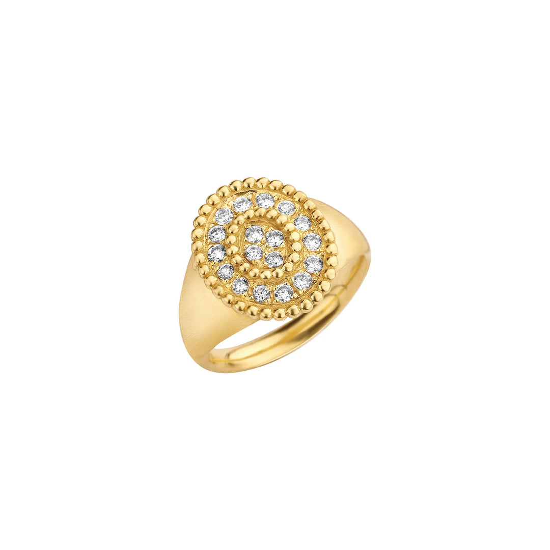 0.30TCW Round Diamond Oval Shape Unique Engagement Ring