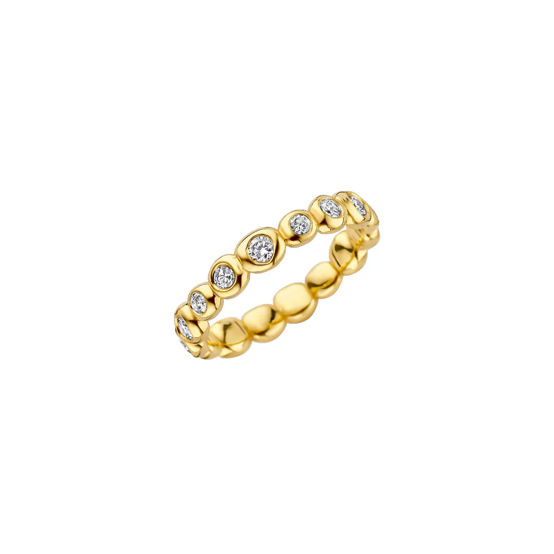 0.60TCW Round Cut Full Eternity Gold Wedding Band
