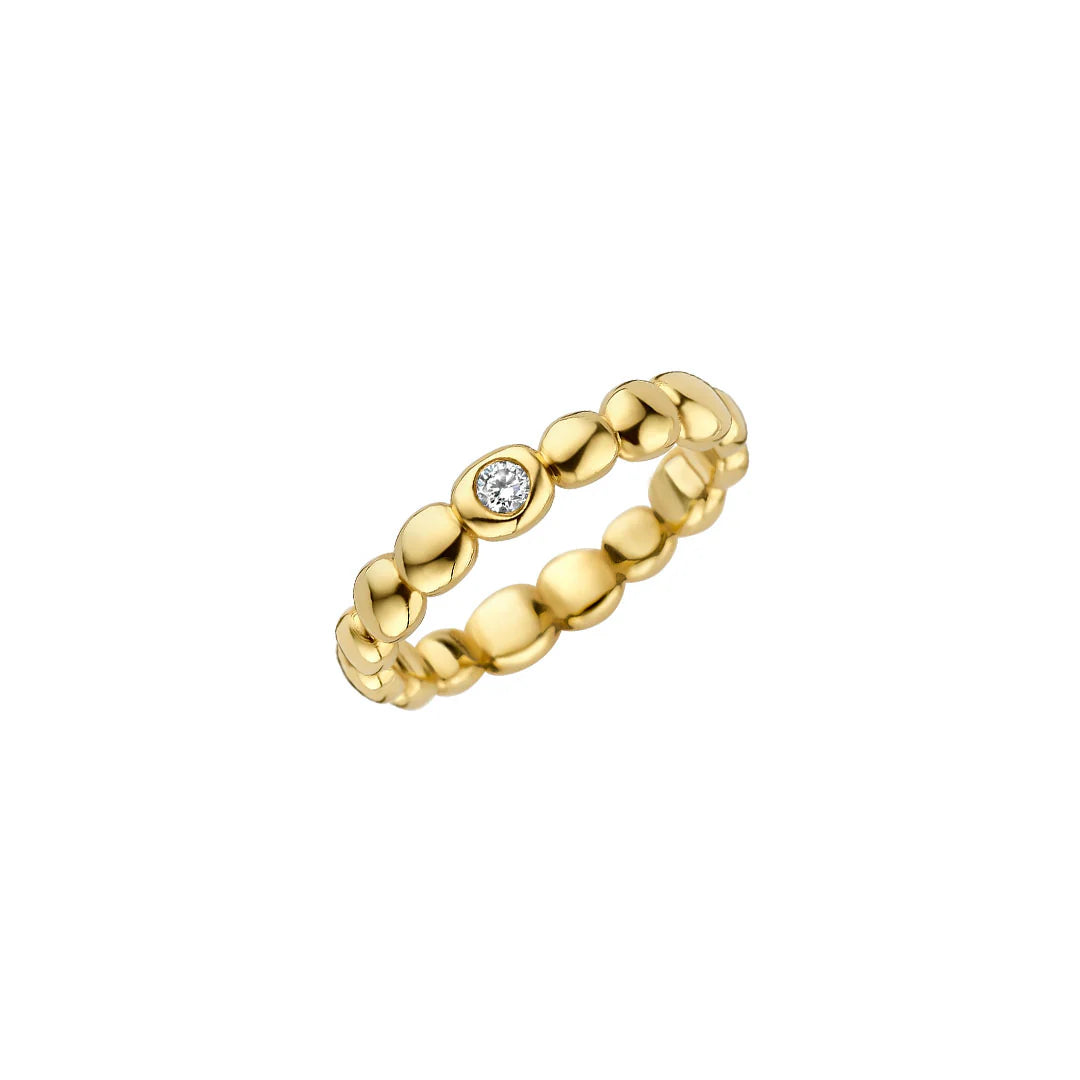 Round Diamond Solitaire Unique Moissanite Wedding Band