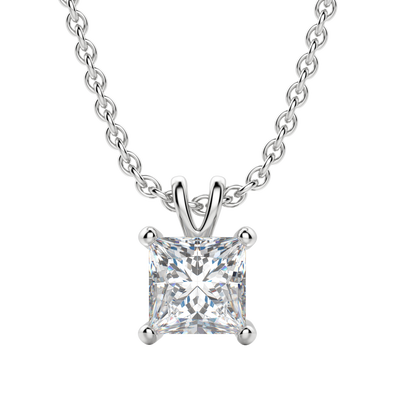 0.25 CT- 1.0 CT Princess Solitaire F/VS Lab Grown Diamond Necklace