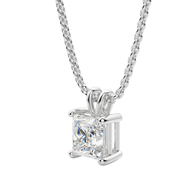 0.25 CT- 1.0 CT Princess Solitaire F/VS Lab Grown Diamond Necklace