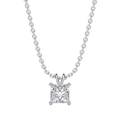 0.25 CT- 1.0 CT Princess Solitaire F/VS Lab Grown Diamond Necklace
