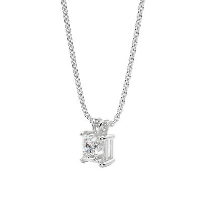 0.25 CT- 1.0 CT Princess Solitaire F/VS Lab Grown Diamond Necklace