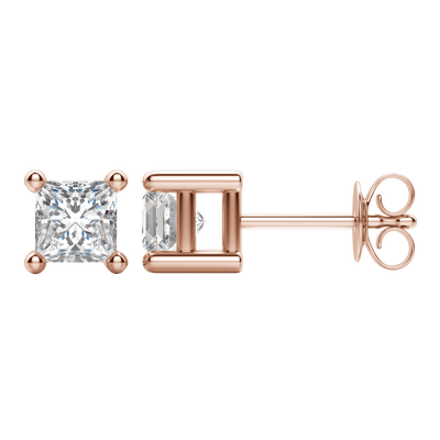 0.50 CT-2.0 CT Princess Solitaire F/VS Lab Grown Diamond Earrings