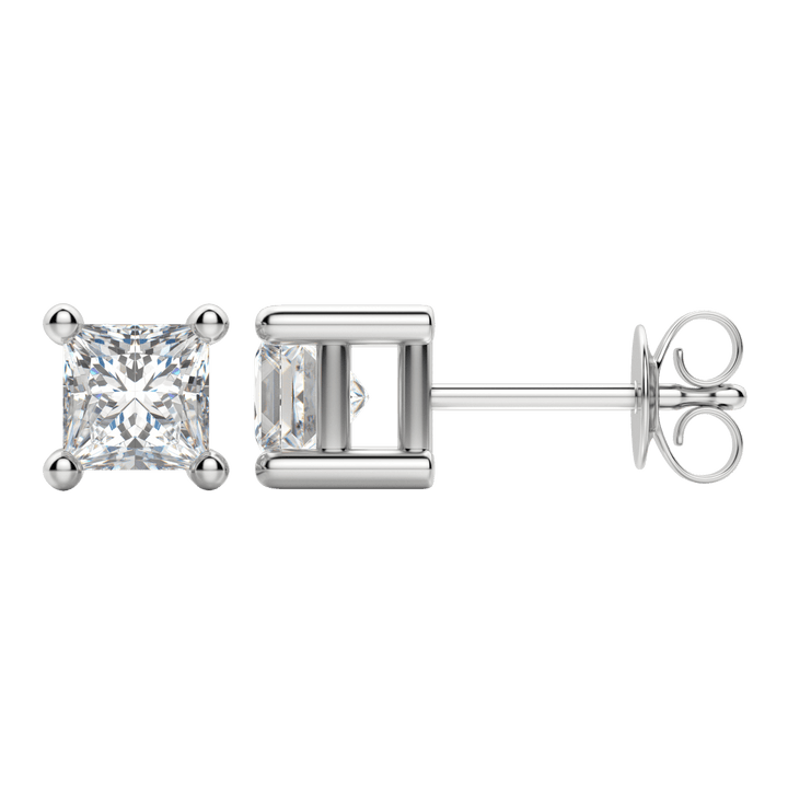 0.50 CT-2.0 CT Princess Solitaire F/VS Lab Grown Diamond Earrings