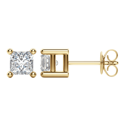 0.50 CT-2.0 CT Princess Solitaire F/VS Lab Grown Diamond Earrings