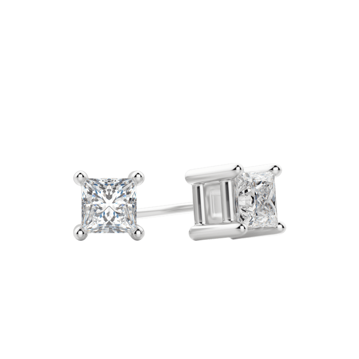 0.50 CT-2.0 CT Princess Solitaire F/VS Lab Grown Diamond Earrings